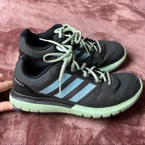 👟 Adidas Duramo 7 Black Mint Green Powder Blue Athletic Shoes Women’s Size 9 👟